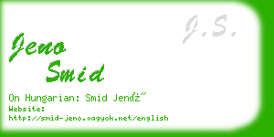 jeno smid business card